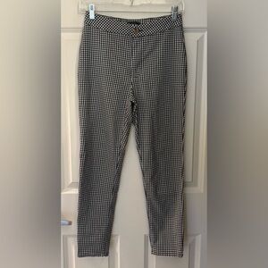Pacsun High Waisted Gingham Check Straight Leg Pants, Black/White, S